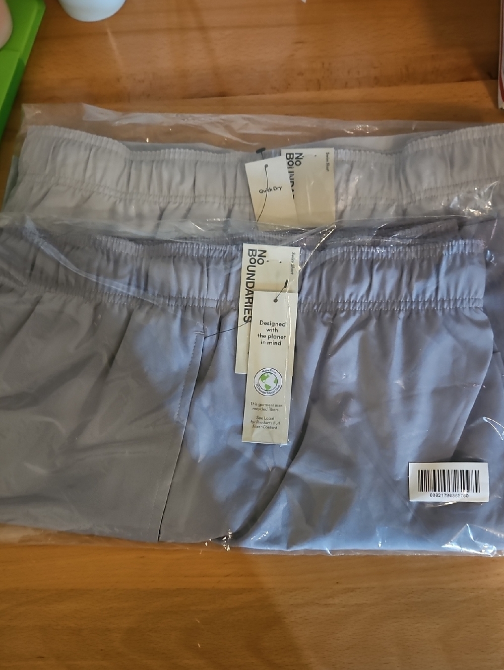No Boundaries Light Gray And Light Tan Packaged Pull-On Shorts